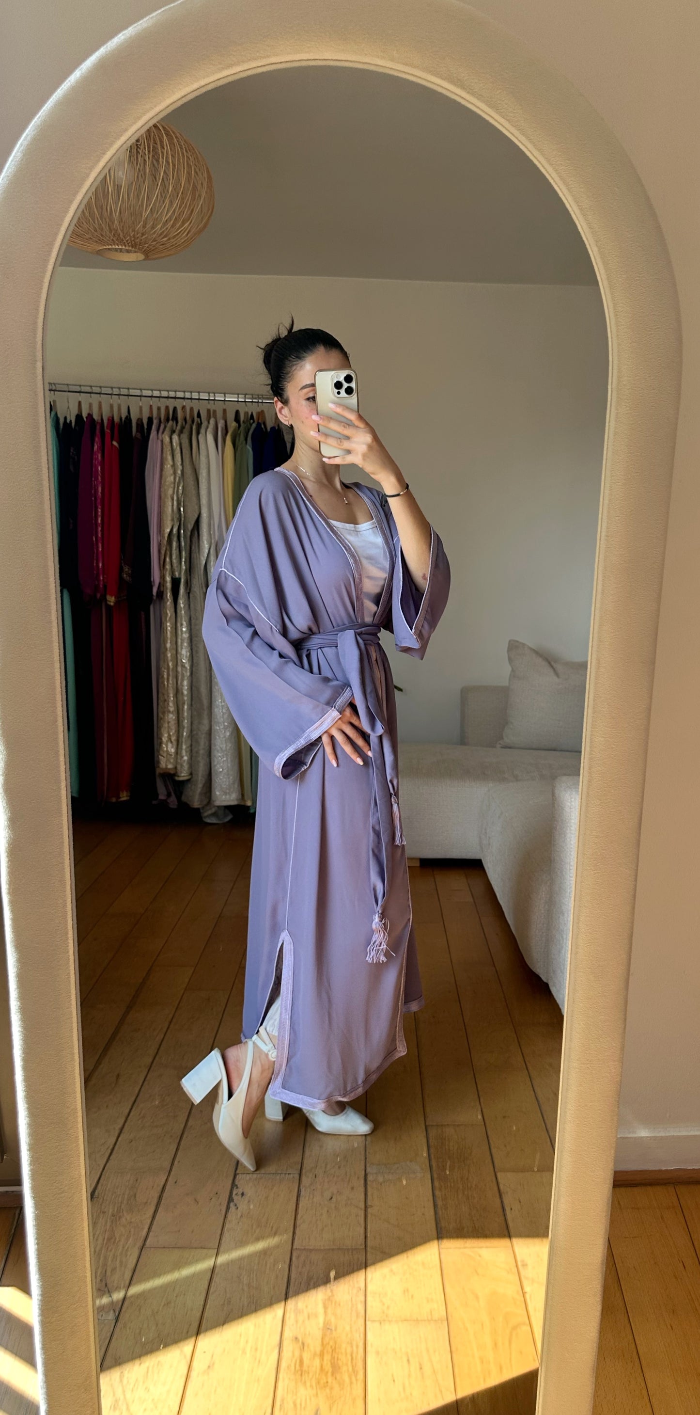 Kimono en Mousseline "Mauve"