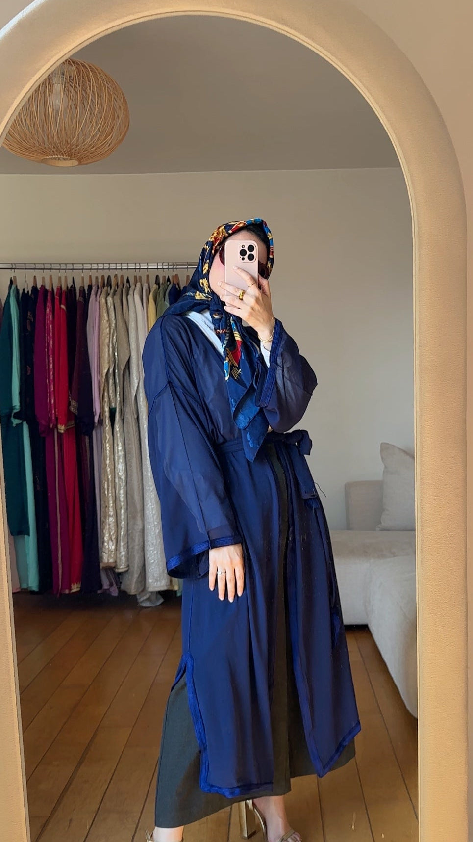 Kimono en Mousseline "Bleu Saphir"