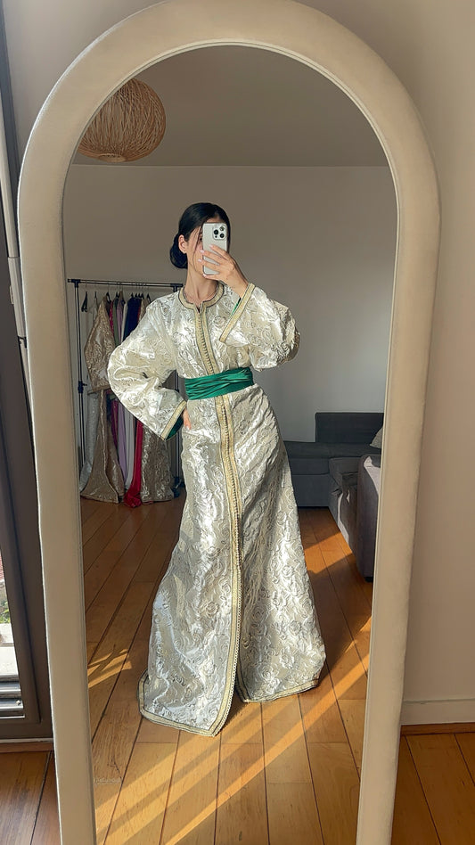 Caftan brocart vert