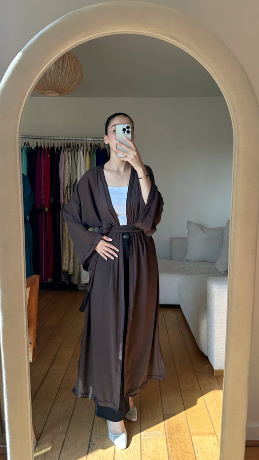 Kimono en Mousseline "Chocolat"