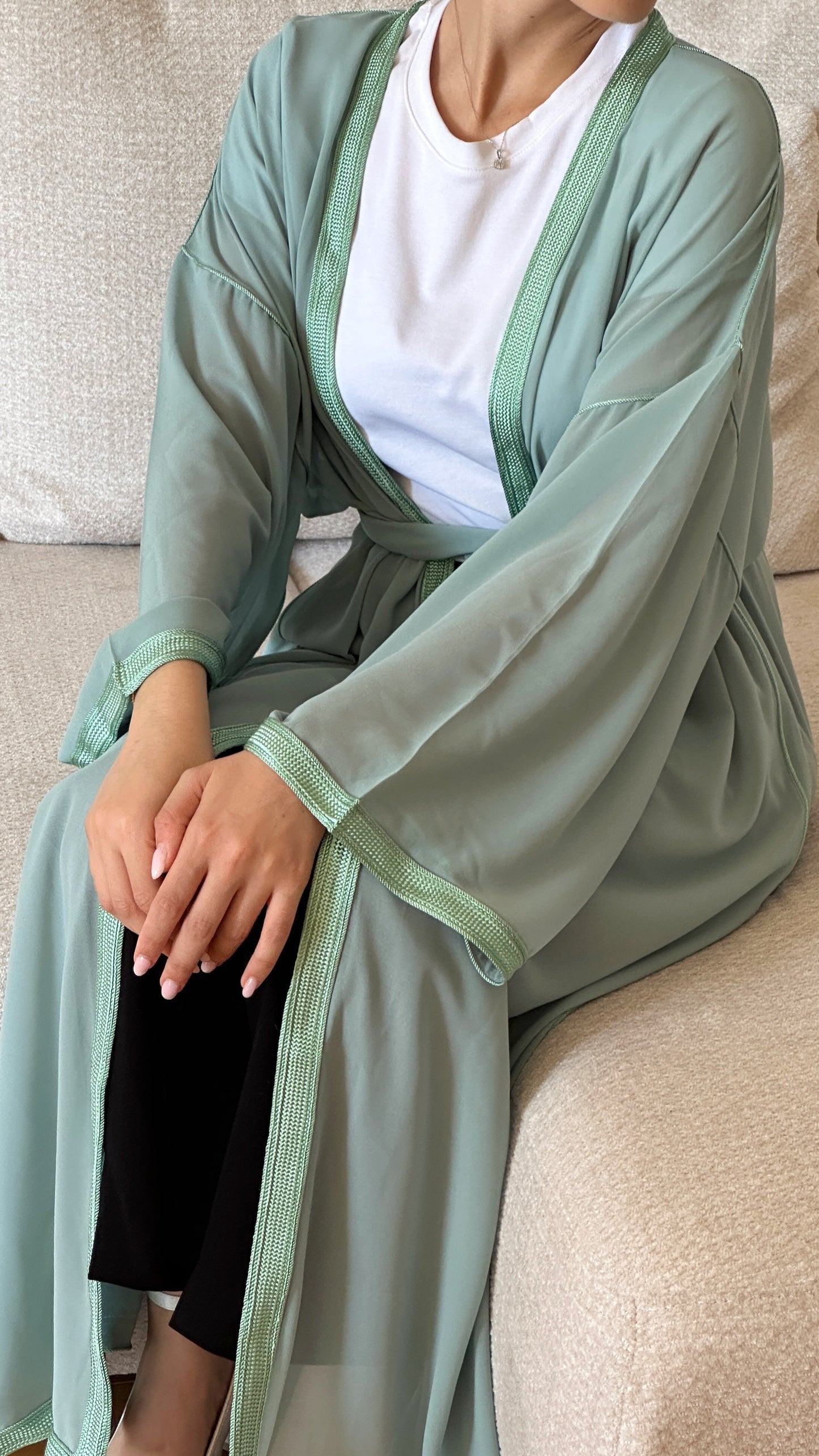 Kimono en Mousseline "Vert d'eau"